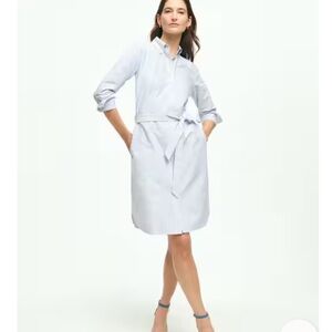 EUC Brooks Brothers Light Blue Stripe Shirt Dress with Belt.  Size 14.